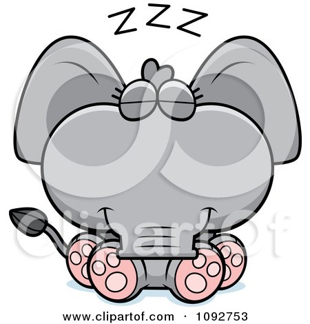 Clipart Cute Baby Elephant Sleeping - Royalty Free Vector Illustration by Cory Thoman