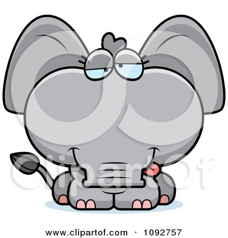 Clipart Goofy Baby Elephant - Royalty Free Vector Illustration by Cory Thoman
