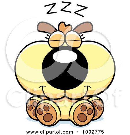 Clipart Cute Dog Sleeping - Royalty Free Vector Illustration by Cory Thoman