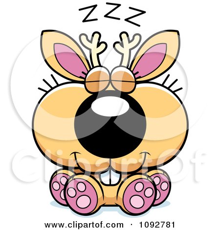Clipart Cute Jackalope Sleeping - Royalty Free Vector Illustration by Cory Thoman