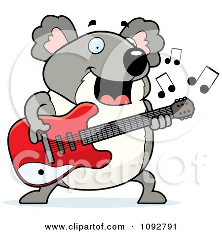 Clipart Chubby Koala Guitarist - Royalty Free Vector Illustration by Cory Thoman