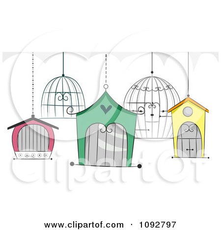 Clipart Bird Cages - Royalty Free Vector Illustration by BNP Design Studio