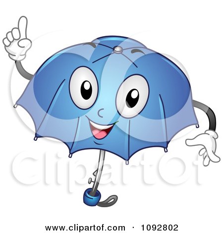 Clipart Smart Blue Umbrella - Royalty Free Vector Illustration by BNP Design Studio