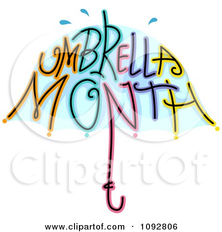 Clipart Umbrella Month Text Forming A Parasol - Royalty Free Vector Illustration by BNP Design Studio