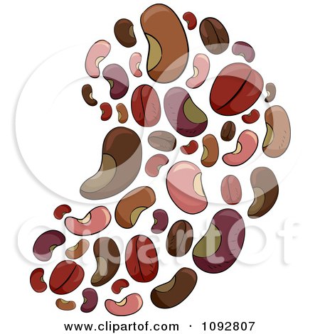 Clipart Variety Of Beans Forming A Bean - Royalty Free Vector Illustration by BNP Design Studio