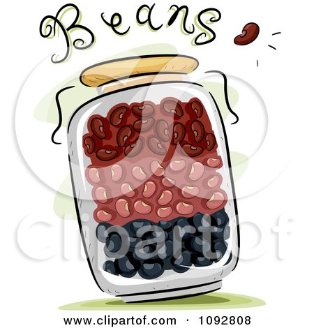 Clipart Jar Full Of Beans With Text - Royalty Free Vector Illustration by BNP Design Studio