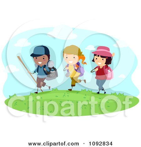 Clipart Summer Camp Kids Hiking - Royalty Free Vector Illustration by BNP Design Studio