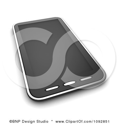 Clipart 3d Black Smart Phone - Royalty Free CGI Illustration by BNP Design Studio