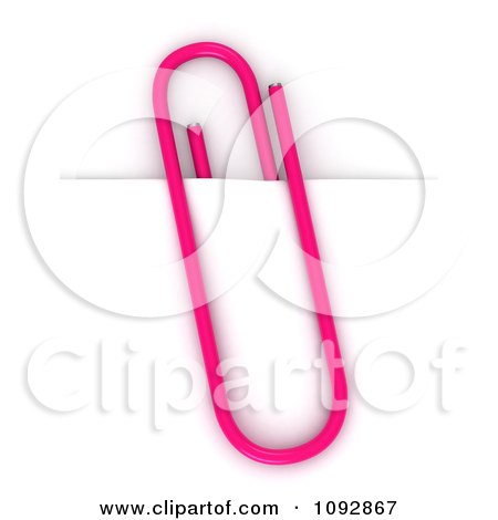 Clipart 3d Pink Clip On Paper - Royalty Free CGI Illustration by BNP Design Studio