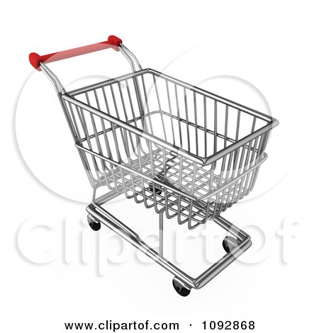 Clipart 3d Silver Store Shopping Cart - Royalty Free CGI Illustration by BNP Design Studio