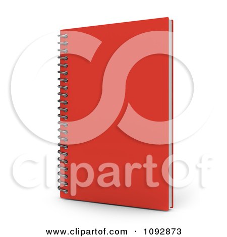 Clipart 3d Red Spiral Notebook - Royalty Free CGI Illustration by BNP Design Studio
