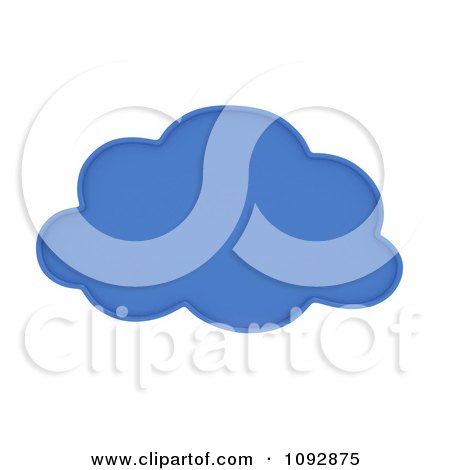Clipart 3d Blue Computing Cloud - Royalty Free CGI Illustration by BNP Design Studio