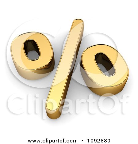 Clipart 3d Golden Percent Symbol - Royalty Free CGI Illustration by BNP Design Studio
