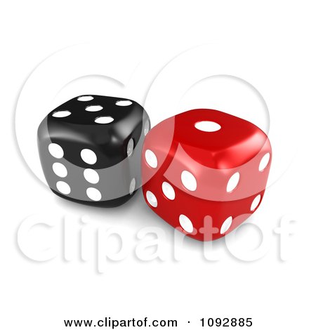 Clipart 3d Red And Black Dice - Royalty Free CGI Illustration by BNP Design Studio