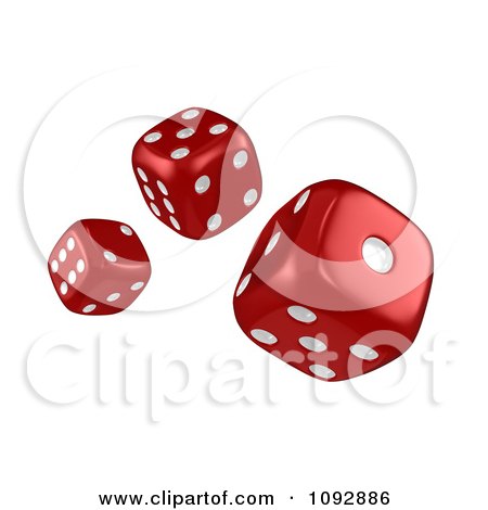 Clipart 3d Red Tumbling Dice - Royalty Free CGI Illustration by BNP Design Studio