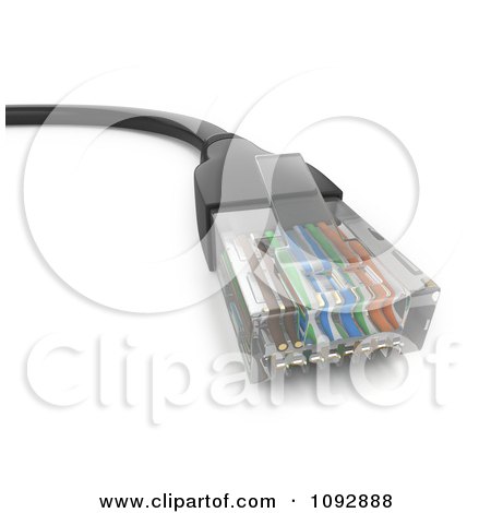 Clipart 3d Black Ethernet Cable - Royalty Free CGI Illustration by BNP Design Studio