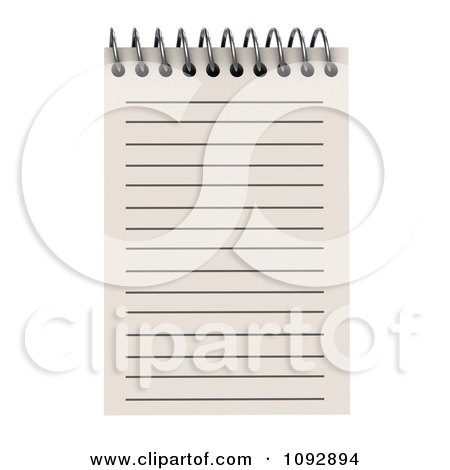 Clipart 3d Spiral Notepad With Ruled Pages 1 - Royalty Free CGI Illustration by BNP Design Studio