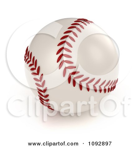 Clipart 3d Baseball With Red Stitching - Royalty Free CGI Illustration by BNP Design Studio