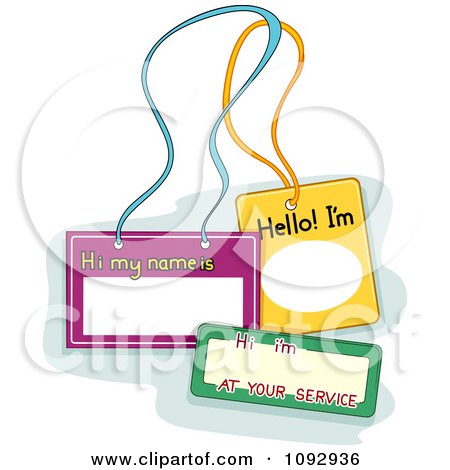 Clipart Three Blank Name Tags - Royalty Free Vector Illustration by BNP Design Studio