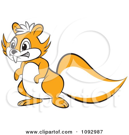Clipart Mean Orange Squirrel - Royalty Free Vector Illustration by Lal Perera