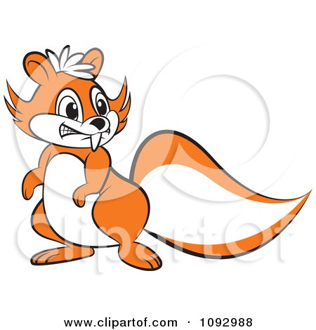 Clipart Aggressive Orange Squirrel - Royalty Free Vector Illustration by Lal Perera