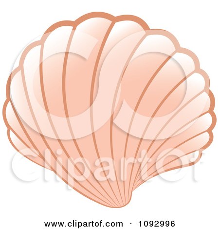 Clipart Pink Scallop Sea Shell - Royalty Free Vector Illustration by Lal Perera