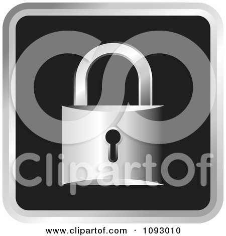 Clipart Silver And Black Padlock Icon - Royalty Free Vector Illustration by Lal Perera