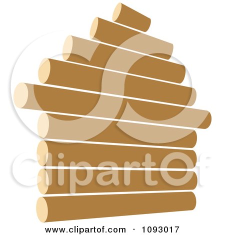 Clipart House Formed Of Timber Logs - Royalty Free Vector Illustration by Lal Perera