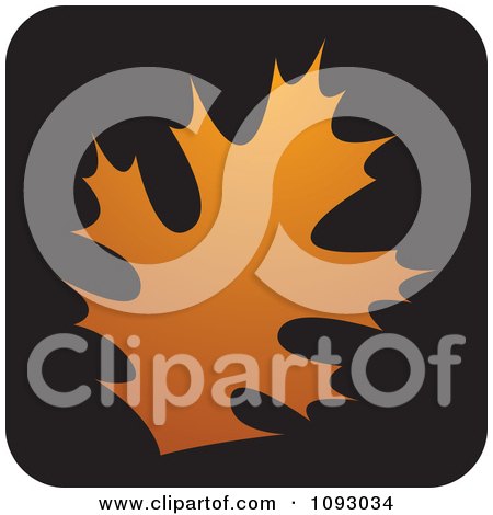 Clipart Orange Oak Leaf Over A Black Square - Royalty Free Vector Illustration by Lal Perera
