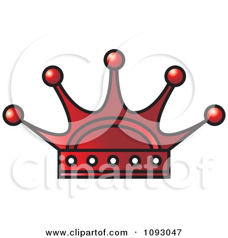 Clipart Deep Red Royal Crown - Royalty Free Vector Illustration by Lal Perera