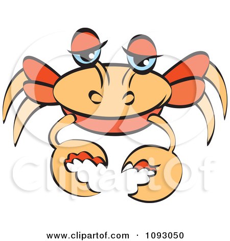 Clipart Orange Crab - Royalty Free Vector Illustration by Lal Perera