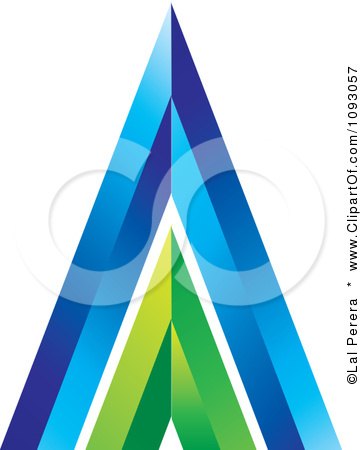 Clipart Green And Blue Triangle Logo - Royalty Free Vector Illustration by Lal Perera