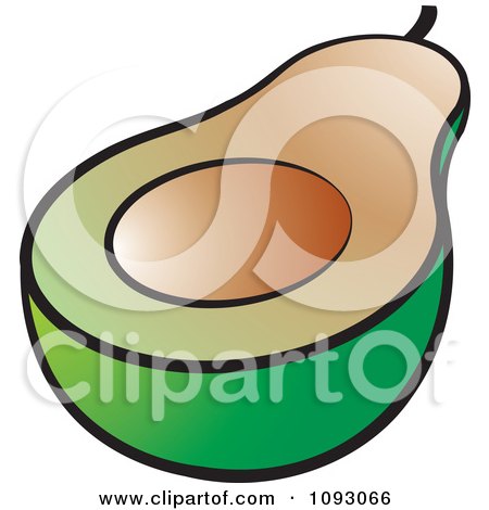 Clipart Halved Green Avocado - Royalty Free Vector Illustration by Lal Perera
