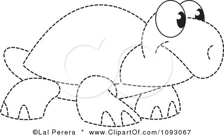 Clipart Dotted Outlined Tortoise - Royalty Free Vector Illustration by Lal Perera