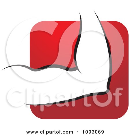 Clipart Strong Mans Elbow Over A Red Square - Royalty Free Vector Illustration by Lal Perera