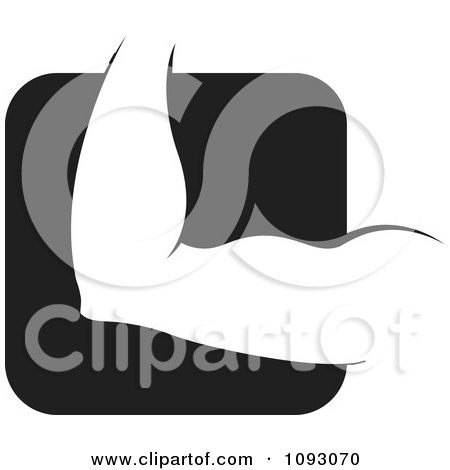 Clipart Strong Mans Elbow Over A Black Square - Royalty Free Vector Illustration by Lal Perera
