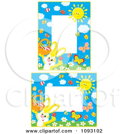 Clipart Yellow Easter Bunny Frames - Royalty Free Vector Illustration by Alex Bannykh