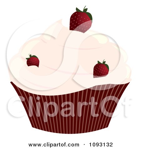Clipart Strawberry Cupcake - Royalty Free Vector Illustration by Randomway