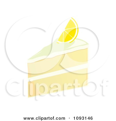 Clipart Serving Of Two Layered Lemon Cake - Royalty Free Vector Illustration by Randomway
