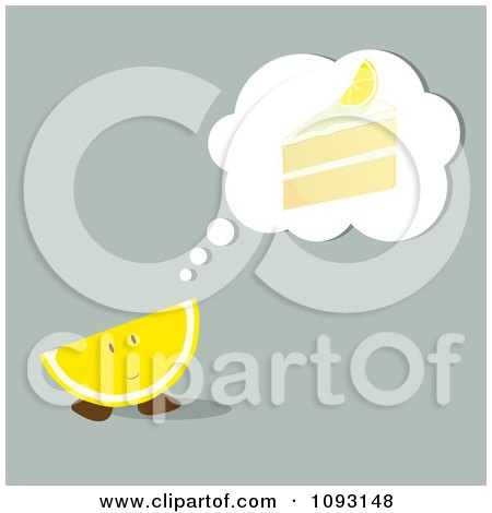 Clipart Wedge Thinking Of A Lemon Cake - Royalty Free Vector Illustration by Randomway