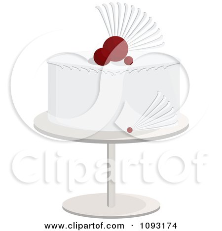 Clipart White And Red Wedding Cake - Royalty Free Vector Illustration by Randomway