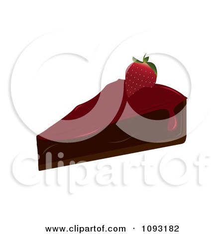 Clipart Serving Of Strawberry Chocolate Cake - Royalty Free Vector Illustration by Randomway
