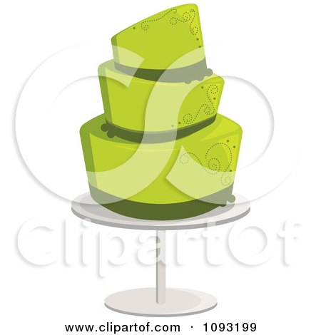 Clipart Funky Green Swirl Cake - Royalty Free Vector Illustration by Randomway