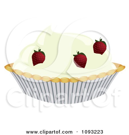 Clipart Strawberry Cream Pie - Royalty Free Vector Illustration by Randomway