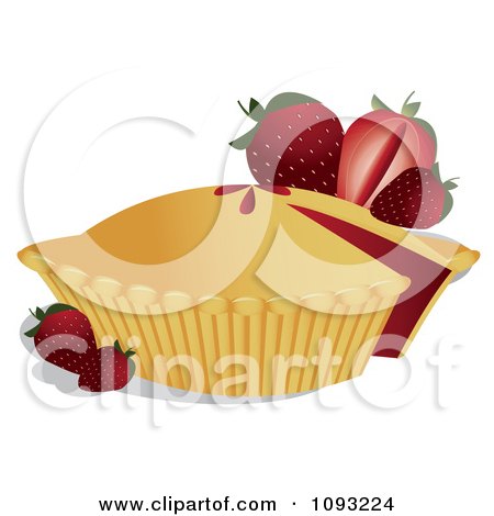 Clipart Strawberry Pie 4 - Royalty Free Vector Illustration by Randomway