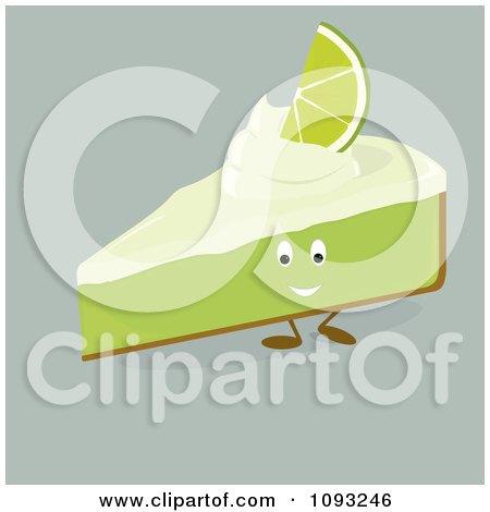 Clipart Slice Of Key Lime Pie Character - Royalty Free Vector Illustration by Randomway