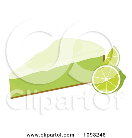 Clipart Slice Of Key Lime Pie 1 - Royalty Free Vector Illustration by Randomway