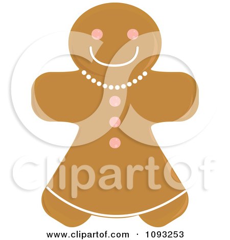 Clipart Gingerbread Woman Cookie 2 - Royalty Free Vector Illustration by Randomway