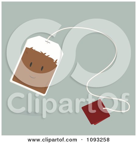 Clipart Brown Tea Bag Character - Royalty Free Vector Illustration by Randomway