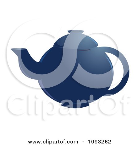 Clipart Blue Tea Pot - Royalty Free Vector Illustration by Randomway